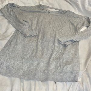 ATHLETA - grey top with crisscross in back